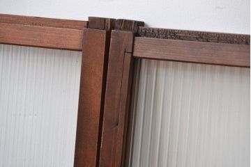 アンティーク　モールガラス入りの小さなガラス戸4枚セット(2)(引き戸)