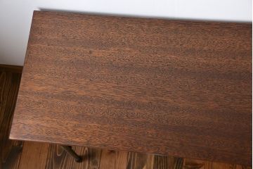 レトロ家具　昭和レトロ　天板一枚板　古材を使った鉄脚テーブル(1)(作業台)