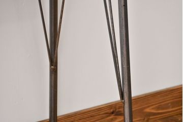 レトロ家具　昭和レトロ　天板一枚板　古材を使った鉄脚テーブル(1)(作業台)