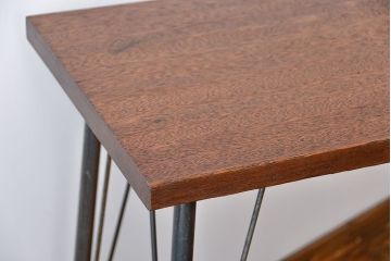 レトロ家具　昭和レトロ　天板一枚板　古材を使った鉄脚テーブル(1)(作業台)