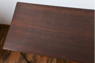 アンティーク家具　アンティーク　天板一枚板!古材を使った鉄脚テーブル(1)(作業台)