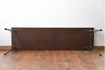 アンティーク家具　アンティーク　天板一枚板!古材を使った鉄脚テーブル(1)(作業台)