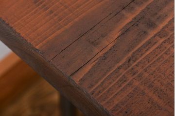 レトロ家具　昭和レトロ 天板一枚板　鉄脚ベンチ(1)