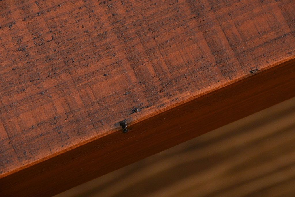 レトロ家具　昭和レトロ 天板一枚板　鉄脚ベンチ(1)