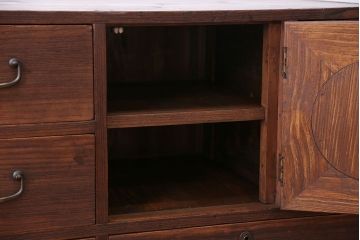 アンティーク家具　アンティーク　脚付き横長ローチェスト(ローボード、テレビボード)