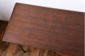 レトロ家具　昭和レトロ　天板一枚板　古材を使った鉄脚テーブル(3)(作業台)
