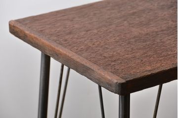 レトロ家具　昭和レトロ　天板一枚板　古材を使った鉄脚テーブル(3)(作業台)