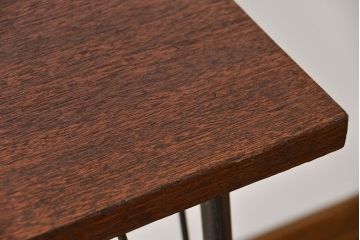 レトロ家具　昭和レトロ　天板一枚板　古材を使った鉄脚テーブル(3)(作業台)