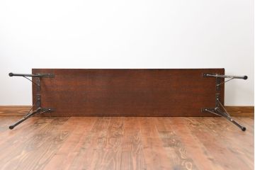 レトロ家具　昭和レトロ　天板一枚板　古材を使った鉄脚テーブル(3)(作業台)