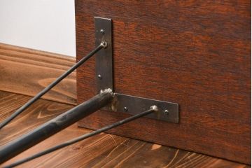 レトロ家具　昭和レトロ　天板一枚板　古材を使った鉄脚テーブル(3)(作業台)
