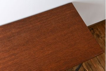 レトロ家具　昭和レトロ　天板一枚板!古材を使った鉄脚テーブル(2)(作業台)