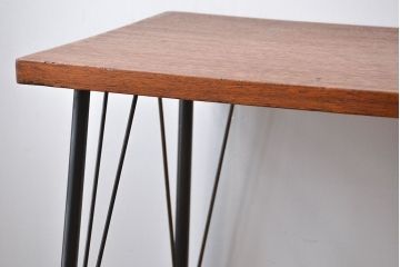 レトロ家具　昭和レトロ　天板一枚板!古材を使った鉄脚テーブル(2)(作業台)