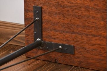 レトロ家具　昭和レトロ　天板一枚板!古材を使った鉄脚テーブル(2)(作業台)