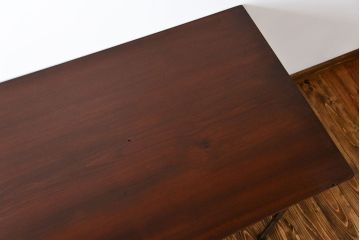 レトロ家具　昭和レトロ　天板一枚板　古材を使った鉄脚テーブル(5)(作業台)
