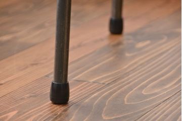 レトロ家具　昭和レトロ　天板一枚板　古材を使った鉄脚テーブル(5)(作業台)