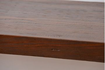 レトロ家具　昭和レトロ　天板一枚板!古材を使った鉄脚テーブル(3)(作業台)