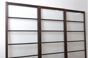 アンティーク　シンプルなガラス戸3枚セット(引き戸、建具)