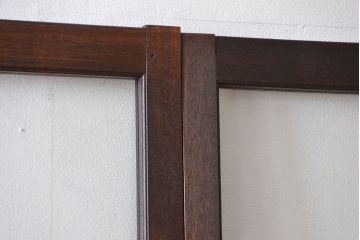 アンティーク　シンプルなガラス戸3枚セット(引き戸、建具)