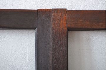 アンティーク　シンプルなガラス戸3枚セット(引き戸、建具)