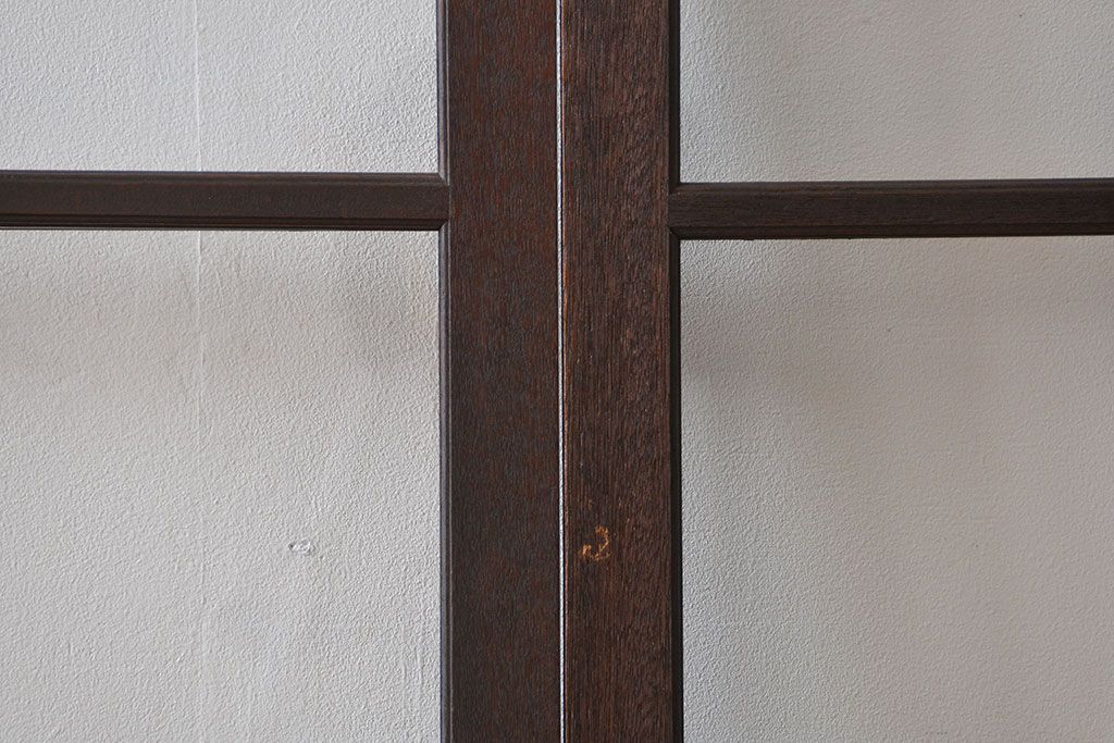 アンティーク　シンプルなガラス戸3枚セット(引き戸、建具)