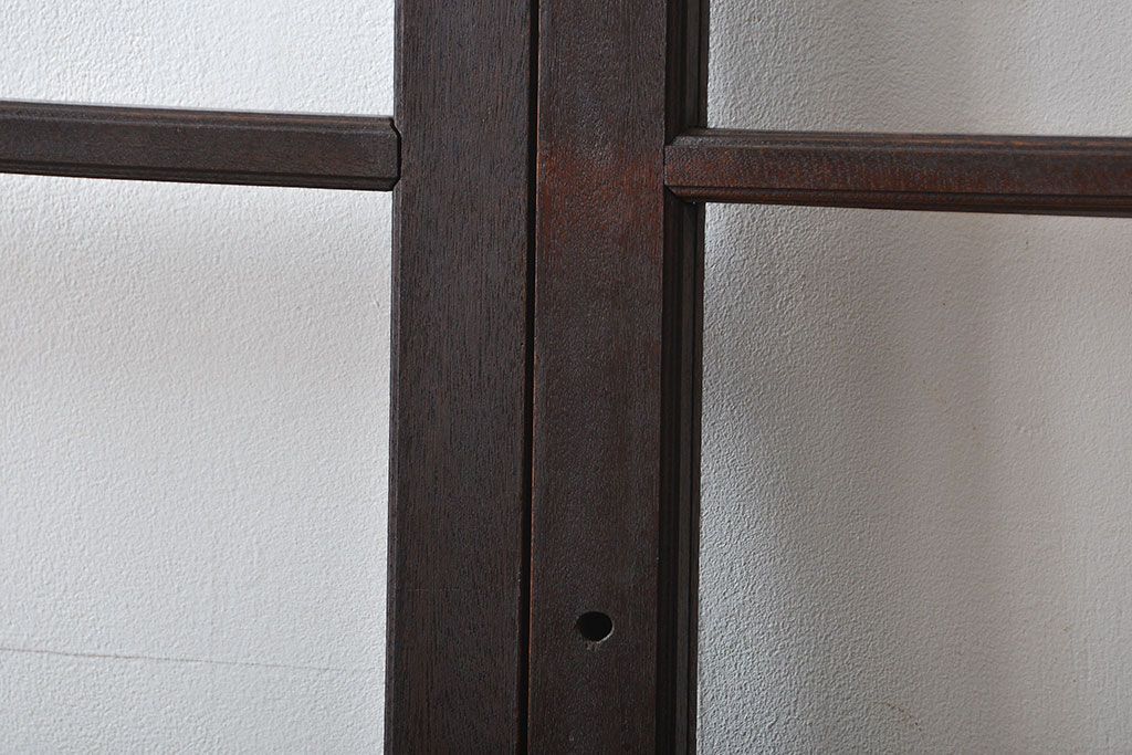 アンティーク　シンプルなガラス戸3枚セット(引き戸、建具)