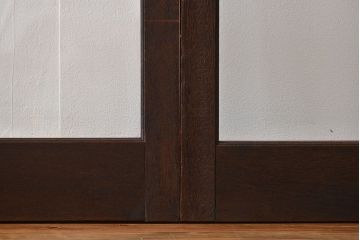 アンティーク　シンプルなガラス戸3枚セット(引き戸、建具)