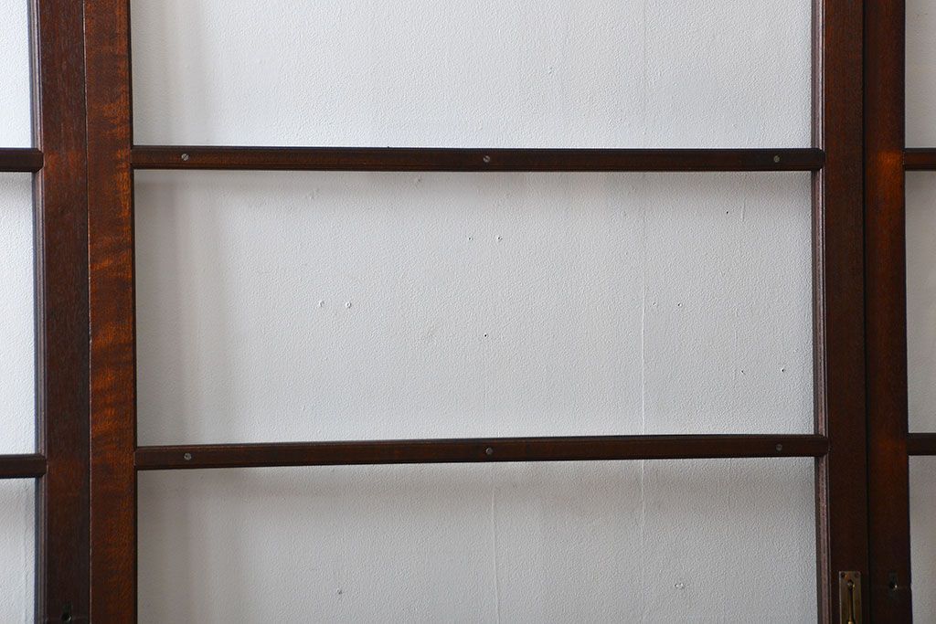 アンティーク　シンプルなガラス戸3枚セット(引き戸、建具)