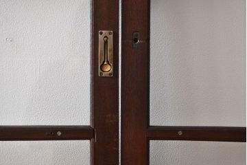 アンティーク　シンプルなガラス戸3枚セット(引き戸、建具)