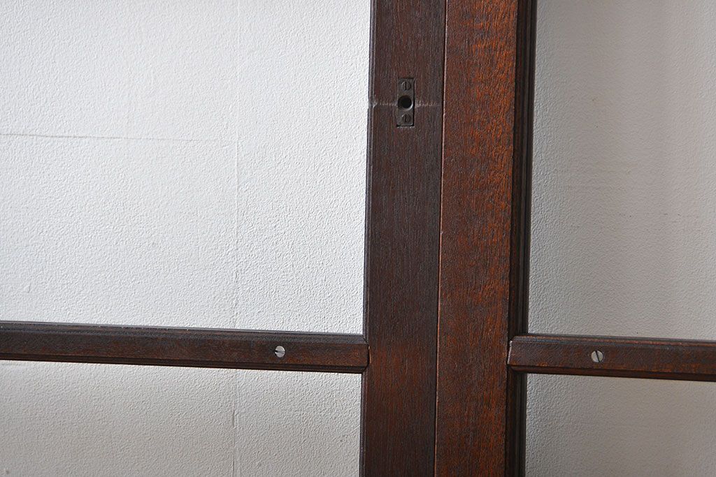 アンティーク　シンプルなガラス戸3枚セット(引き戸、建具)