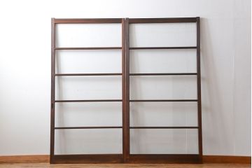 アンティーク　シンプルなガラス戸2枚セット(引き戸、建具)