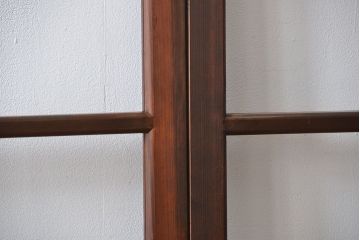 アンティーク　シンプルなガラス戸2枚セット(引き戸、建具)