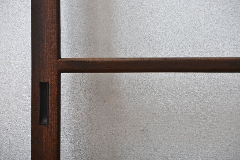 アンティーク　シンプルなガラス戸2枚セット(引き戸、建具)