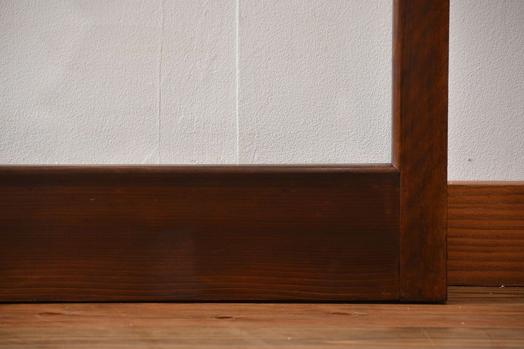 アンティーク　シンプルなガラス戸2枚セット(引き戸、建具)