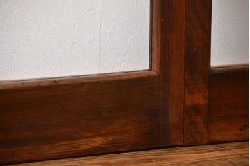 アンティーク　シンプルなガラス戸2枚セット(引き戸、建具)