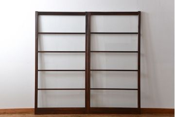 アンティーク　シンプルなガラス戸2枚セット(引き戸、建具)