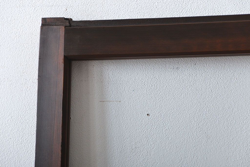 アンティーク　シンプルなガラス戸2枚セット(引き戸、建具)