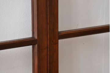 アンティーク　シンプルなガラス戸2枚セット(引き戸、建具)