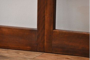 アンティーク　シンプルなガラス戸2枚セット(引き戸、建具)