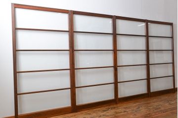 アンティーク　シンブルなガラス戸4枚セット(引き戸、建具)