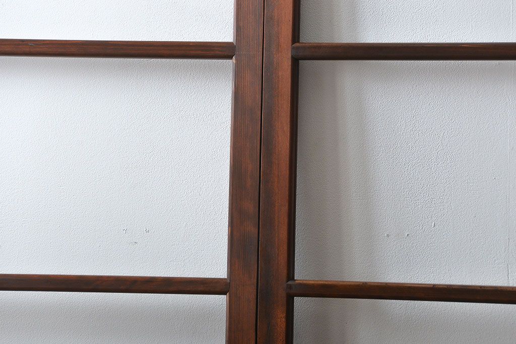 アンティーク　シンブルなガラス戸4枚セット(引き戸、建具)