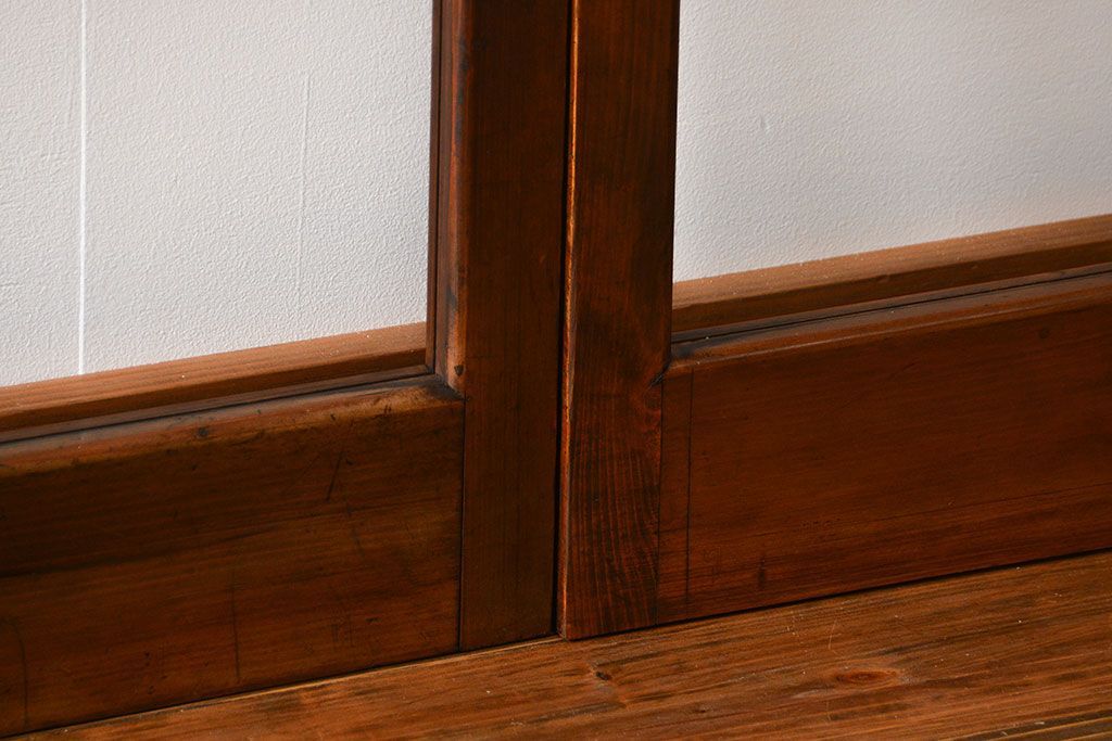 アンティーク　シンブルなガラス戸4枚セット(引き戸、建具)