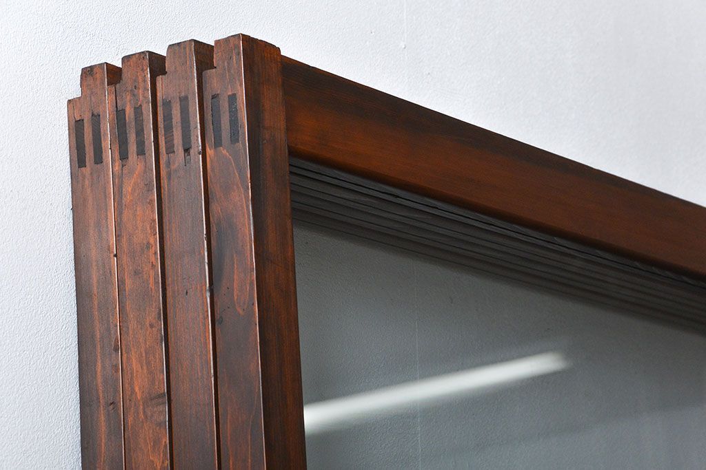 アンティーク　シンブルなガラス戸4枚セット(引き戸、建具)