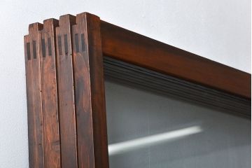 アンティーク　シンブルなガラス戸4枚セット(引き戸、建具)