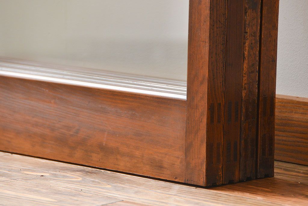 アンティーク　シンブルなガラス戸4枚セット(引き戸、建具)