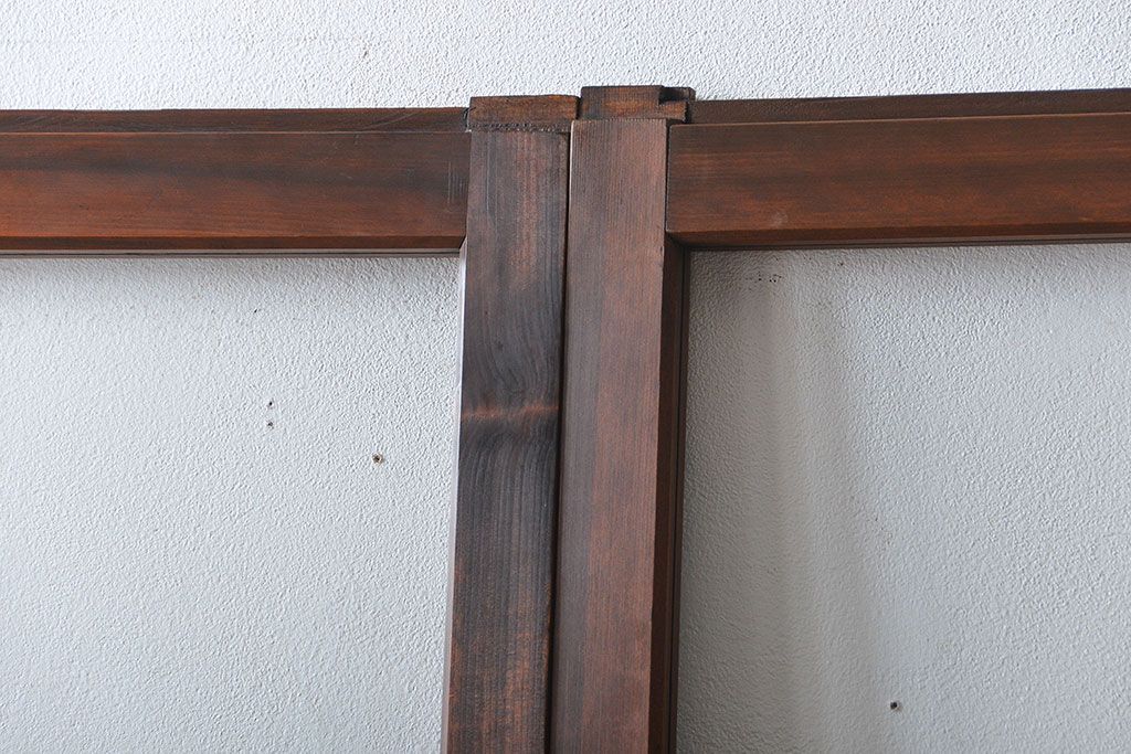 アンティーク　シンブルなガラス戸4枚セット(引き戸、建具)