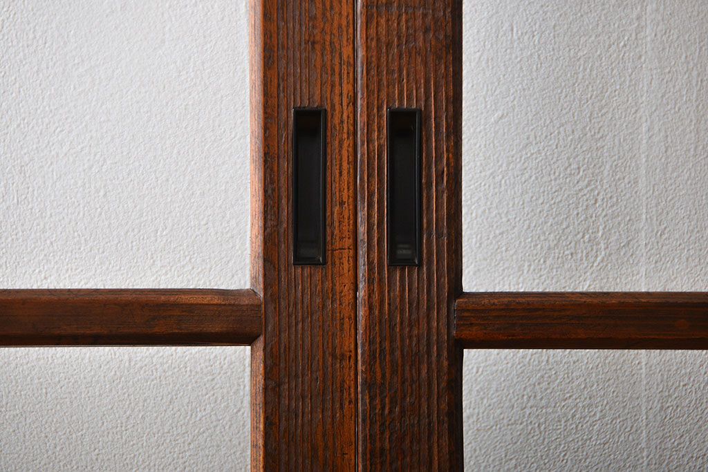 アンティーク　シンブルなガラス戸4枚セット(引き戸、建具)