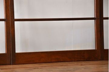アンティーク　シンブルなガラス戸4枚セット(引き戸、建具)