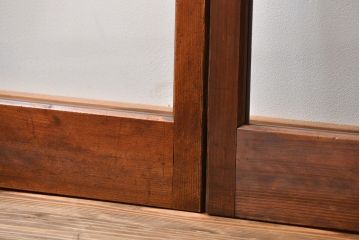 アンティーク　シンブルなガラス戸4枚セット(引き戸、建具)