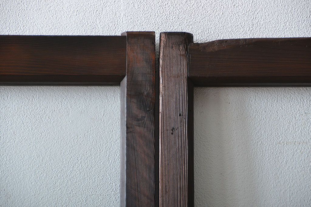 大正ロマン クリアガラス引き戸 2枚セット(パーテーション、ガラス戸、パネル、スクリーン)