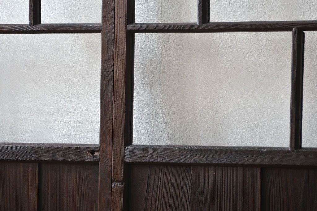 大正ロマン クリアガラス引き戸 2枚セット(パーテーション、ガラス戸、パネル、スクリーン)